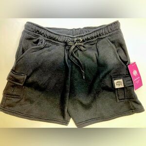 Buffalo Outdoors Women’s Cargo Shorts, Large, Black, Adjustable Waist